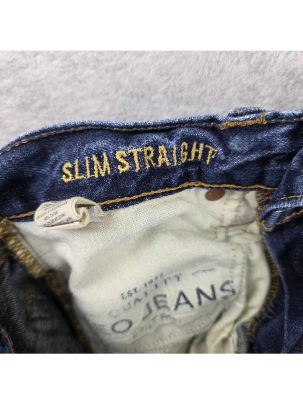 American Eagle Outfitters AEO Jeans Mens 28x30 Blue Slim Straight Denim Pockets - Picture 4 of 10